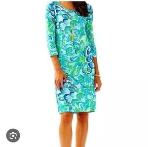 Lilly Pulitzer Blue and Green Floral Dress